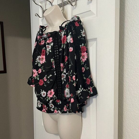 Haute Project Floral Adjustable Strap Cold Shoulder Size XL - Picture 3 of 10
